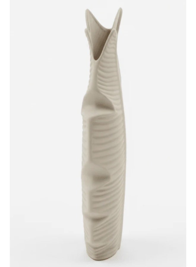 AKDC Luxury Leaf-Style Ceramic Flower Vase – Elegant White Decorative Design for Modern Interiors, 25 × 14 cm - Image 3